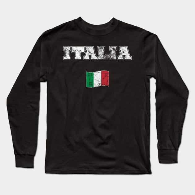 Italy Italia Flag Vintage Sports Gift Long Sleeve T-Shirt by JeZeDe